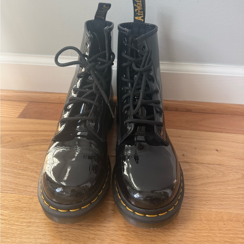 Dr. Martens Shiny Black Lace-Up Boots
